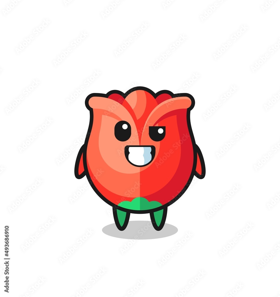 cute rose mascot with an optimistic face cute rose mascot with an optimistic face