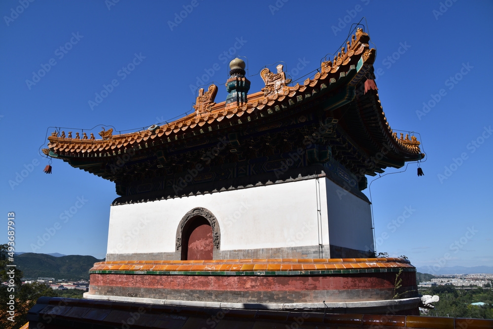 Chinese Buddhist Temple on a Lake in Beijing, China Chinese Buddhist Temple on a Lake in Beijing, China