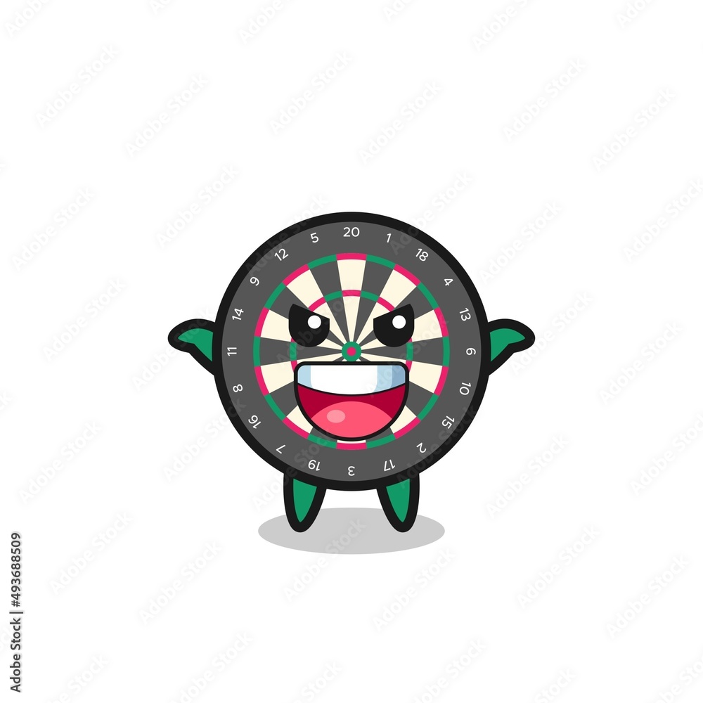 the illustration of cute dart board doing scare gesture the illustration of cute dart board doing scare gesture