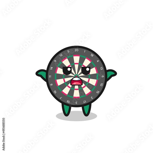 dart board mascot character saying I do not know
