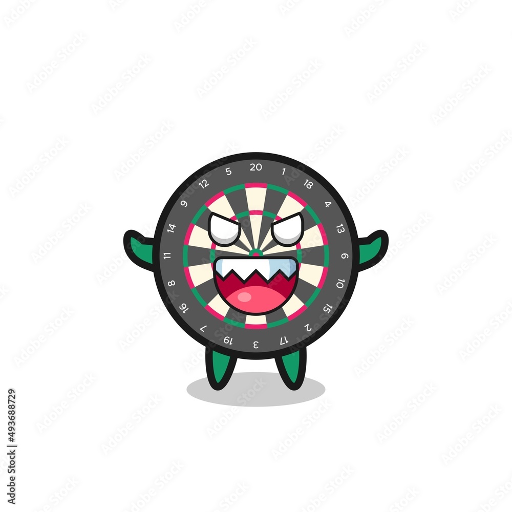 illustration of evil dart board mascot character illustration of evil dart board mascot character