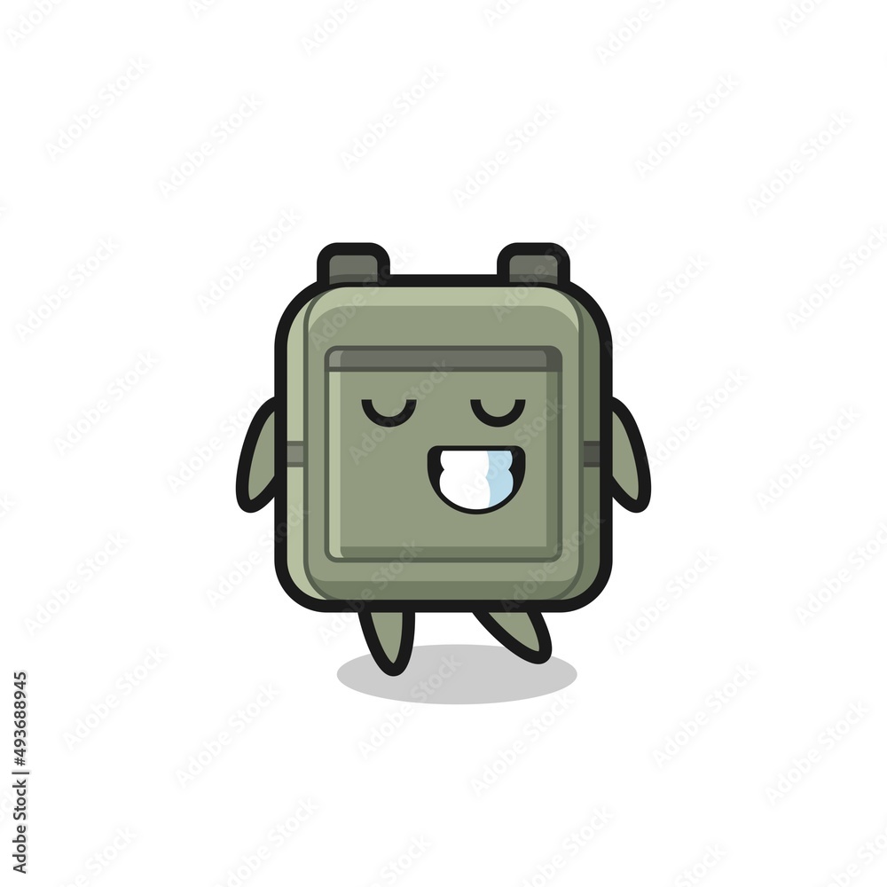 school bag cartoon illustration with a shy expression school bag cartoon illustration with a shy expression