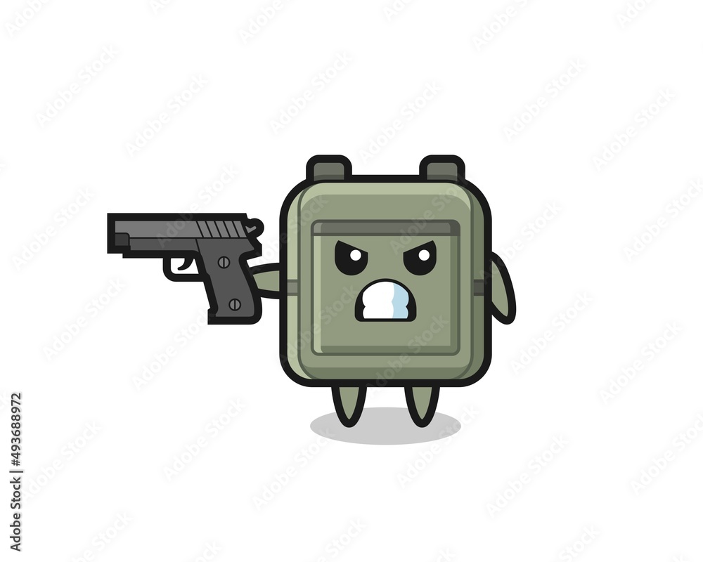 the cute school bag character shoot with a gun the cute school bag character shoot with a gun