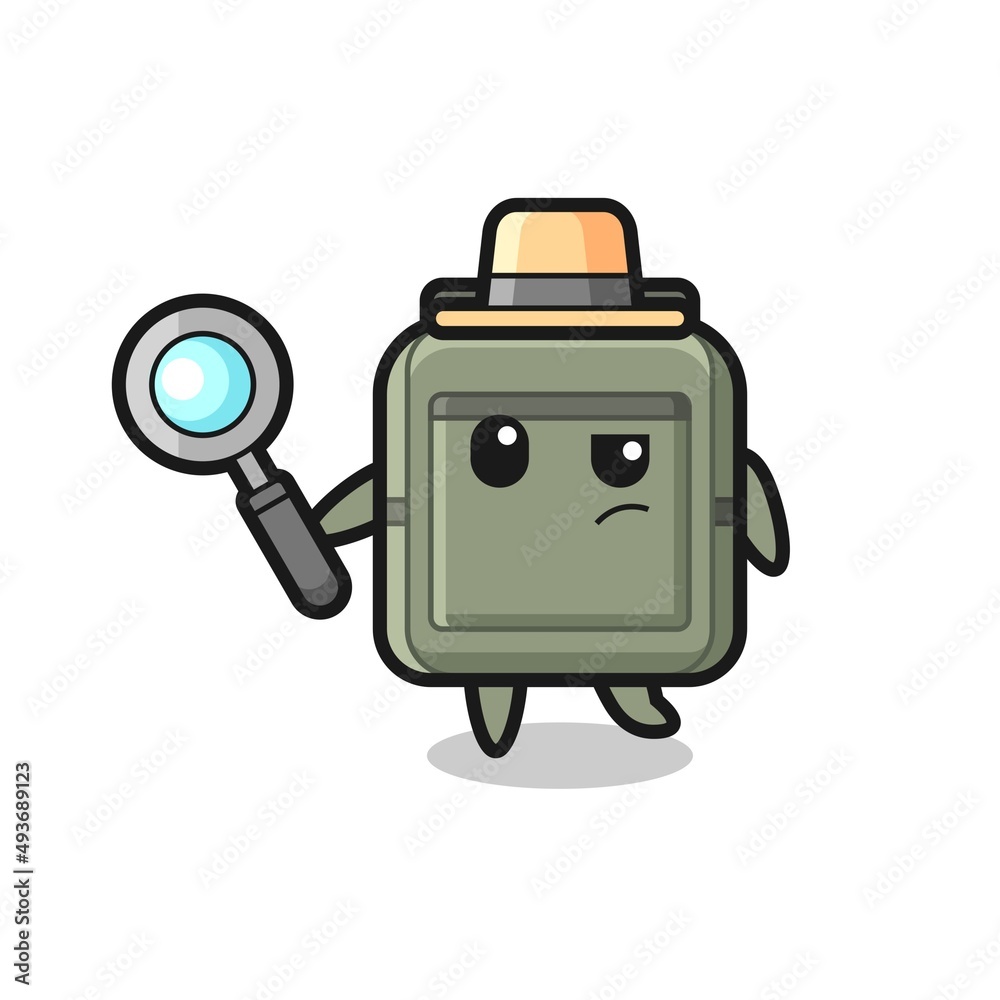 school bag detective character is analyzing a case school bag detective character is analyzing a case