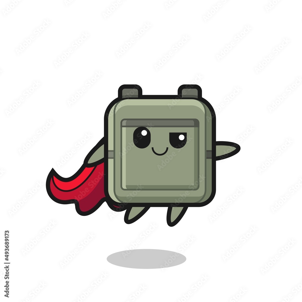 cute school bag superhero character is flying cute school bag superhero character is flying