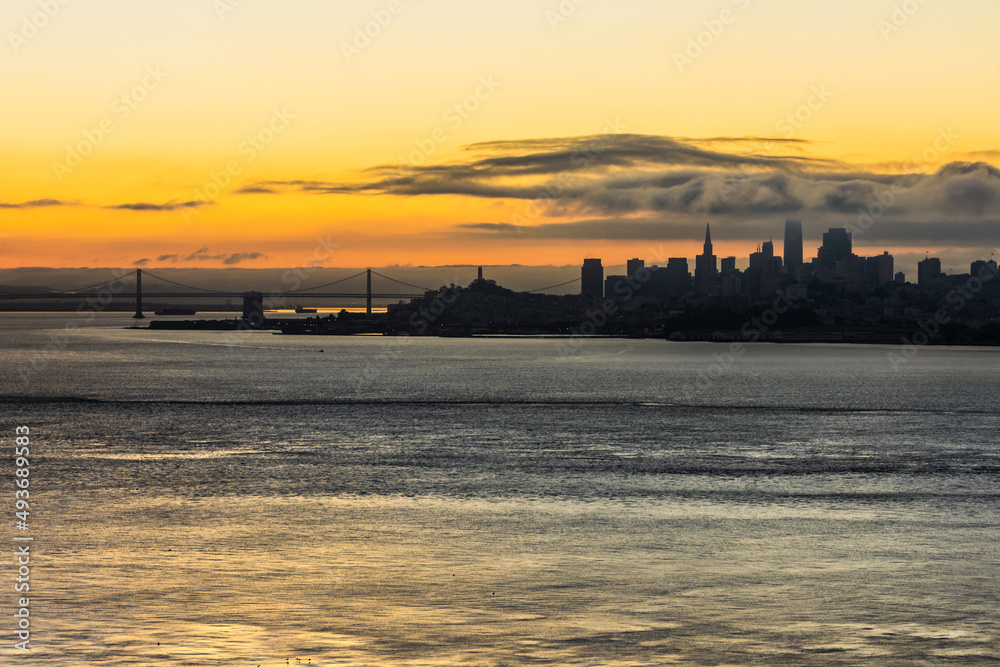 San Francisco Bay and the City Skyline in the morning