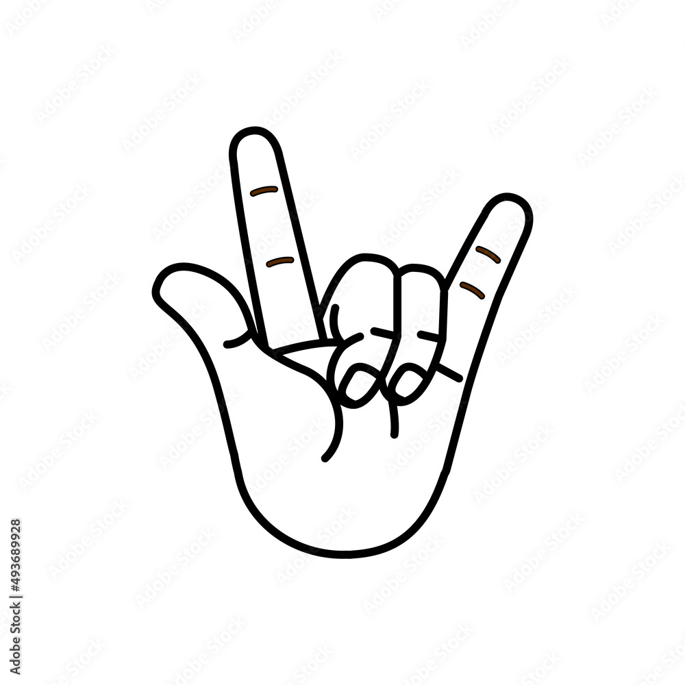 Fototapeta premium Isolated hand cartoon outline icon doing a gesture Vector illustration