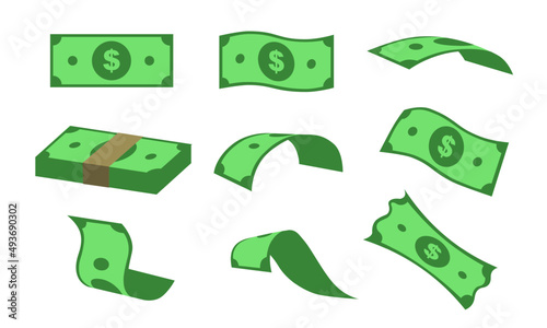 Paper Money Vector Ilustration Set