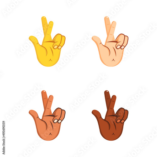 Set of different hand icons doing gestures Vector illustration