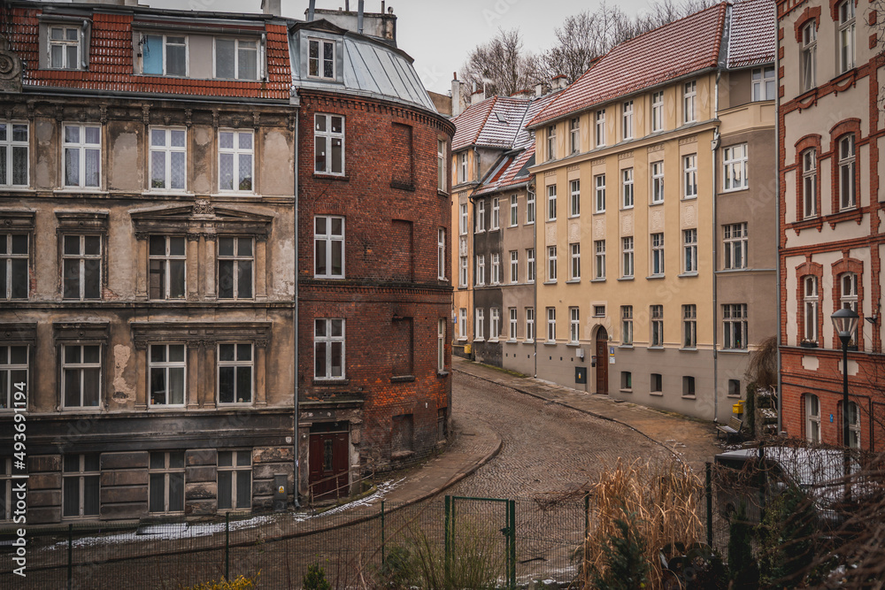 Old and beautiful but forgotten street with soul in Biskupia Górka in Gdańsk. Old and beautiful but forgotten street with soul in Biskupia Górka in Gdańsk.