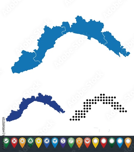 Foto Set maps of Liguria province
