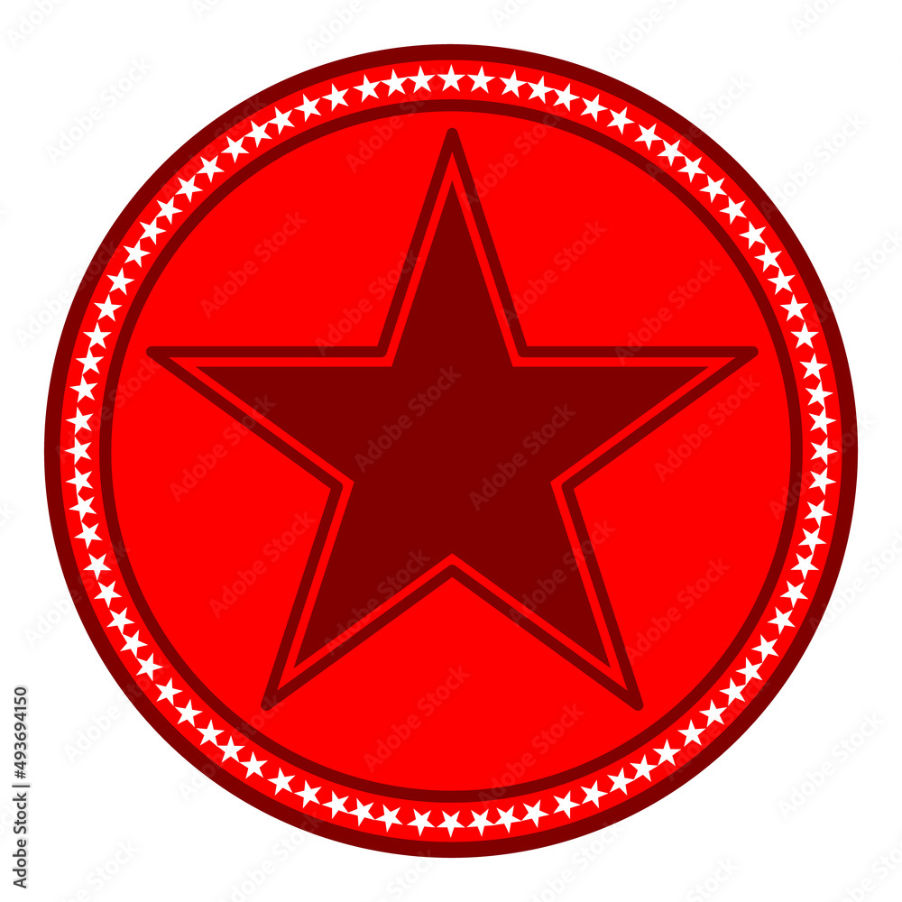 Stars circle emblem flat isolated white background Stars circle emblem flat isolated white background