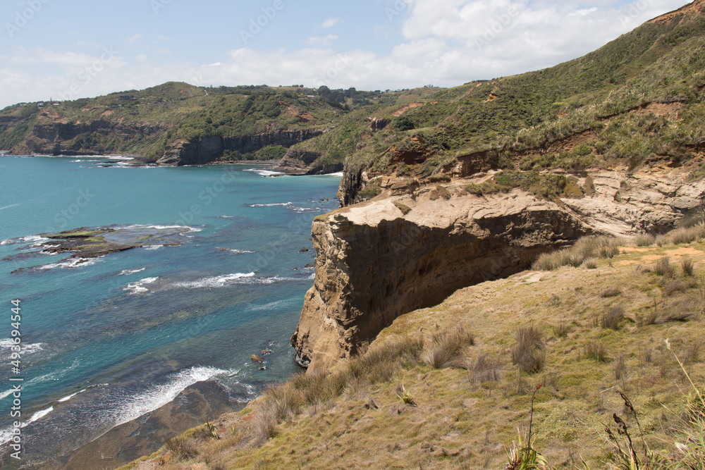 Marine Landscape. The view of rocky coastline at West Coast near Auckland, New Zealand. Marine Landscape. The view of rocky coastline at West Coast near Auckland, New Zealand.