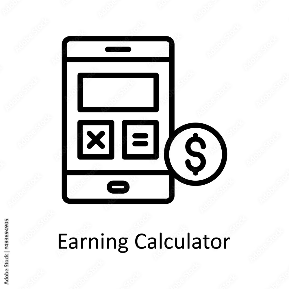 Earning Calculator Vector Outline icons for your digital or print projects. Earning Calculator Vector Outline icons for your digital or print projects.
