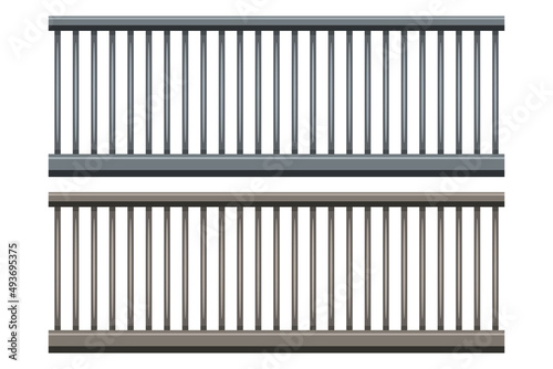 metallic railing cartoon style isolated white background