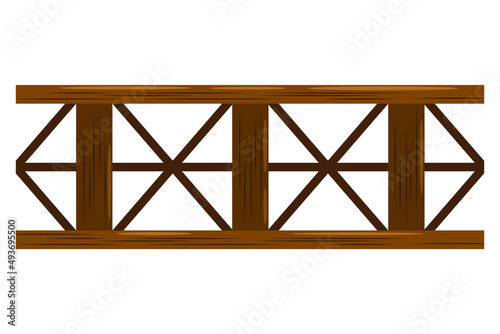 wooden railing cartoon style isolated white background