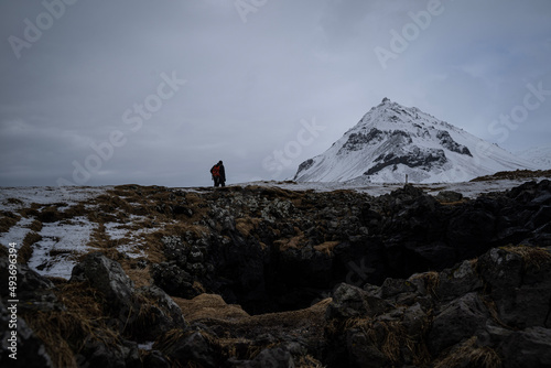 person in the mountains