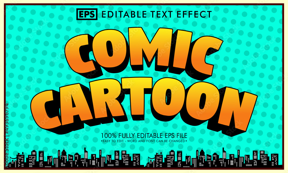 Obraz premium Editable text effect in comic style