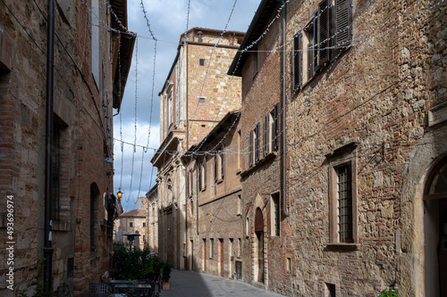 Fototapeta Naklejka Na Ścianę i Meble -  View on streets and houses in ancient town Montepulciano, Tuscany, Italy