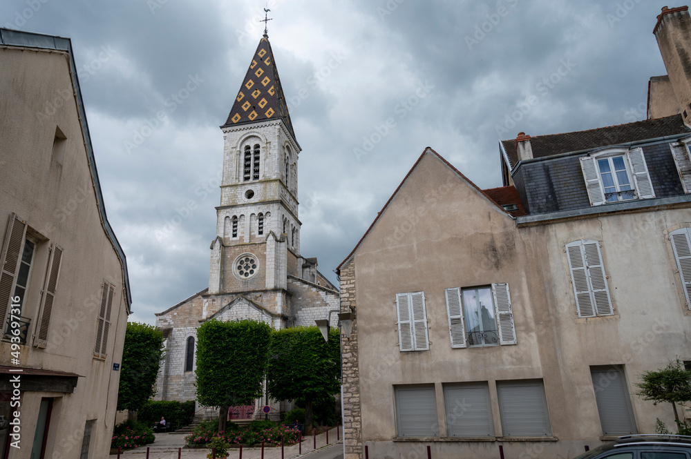 Obraz premium Street view in small old town Nuits-Saint-Georges in Burgundy, France