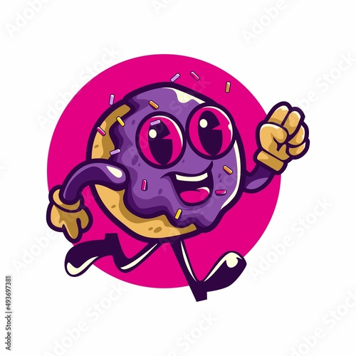 donut cartoon with cute characters