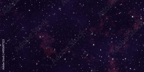 Seamless space texture background. Stars in the night sky with purple pink and blue nebula. A high resolution astrology or astronomy backdrop pattern. © Unleashed Design