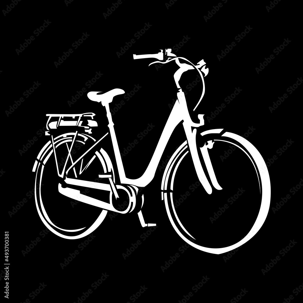 Black and white bicycle vector silhouette Black and white bicycle vector silhouette