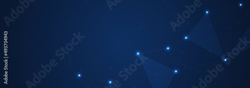 Abstract polygonal background and connecting dots and lines © natrot