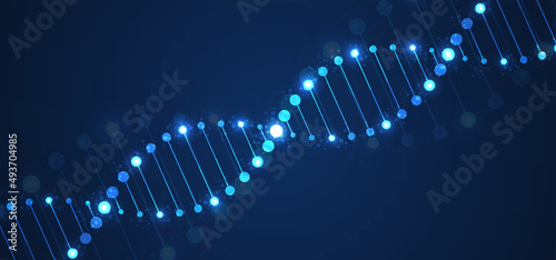 DNA. Medical science, genetic biotechnology, chemistry biology. Innovation technology concept and nano technology background