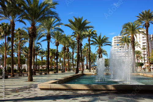 tourist fountain in the promenade of san antonio in summer photo