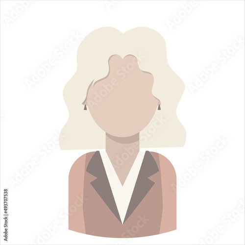 Fototapeta Naklejka Na Ścianę i Meble -  Blonde Woman icon flat. User Avatar. Vector Illustration