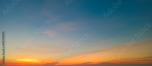 Sky beautiful sunset background in twilight time, amazing nature landscape image sunset, sky background, large colorful clouds.