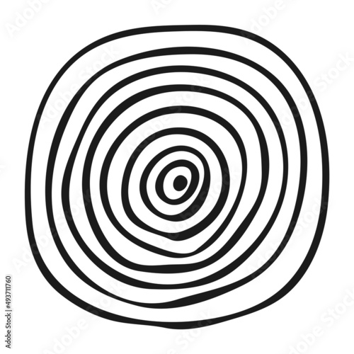 Abstract circles. Black on a white background, vector illustration.