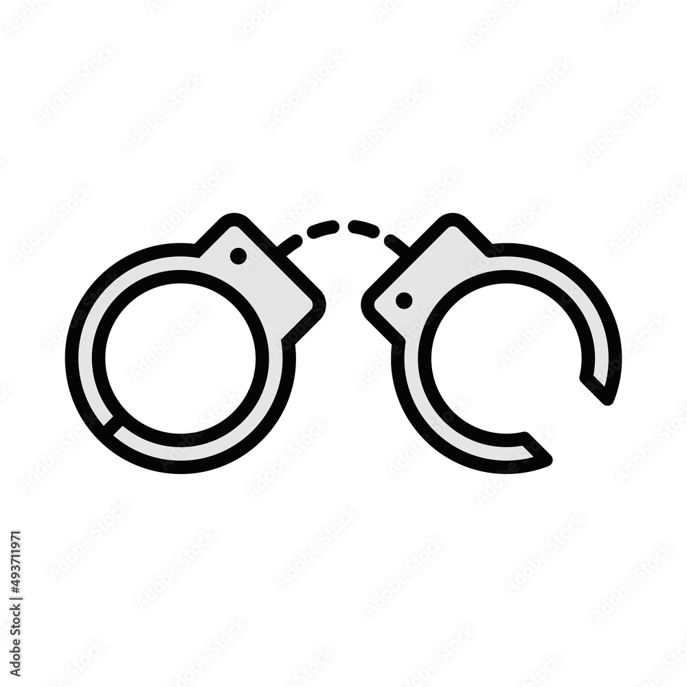 Handcuffs Icon. Handcuffs Logo. Vector Illustration. Isolated on White