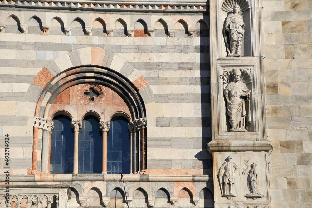 details of historic cathedral of Como, Italy 