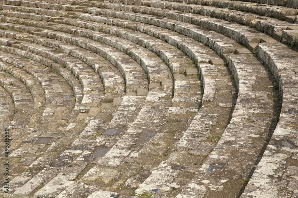 ancient theatre design of Ostia Antica in Rome, Italy ancient theatre design of Ostia Antica in Rome, Italy