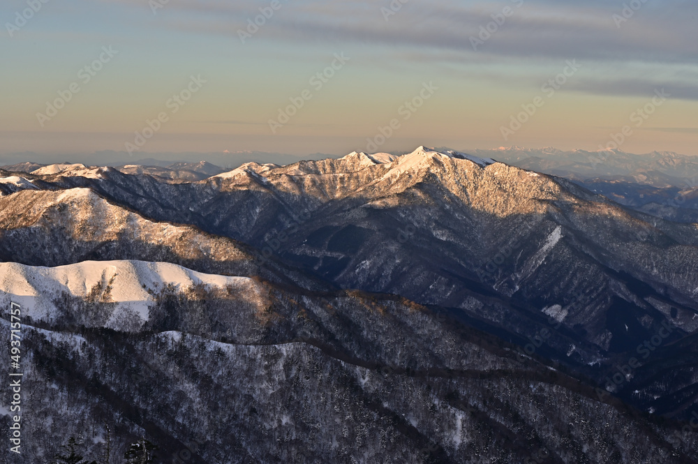 四国徳島県にある日本百名山「剣山」の冬景色