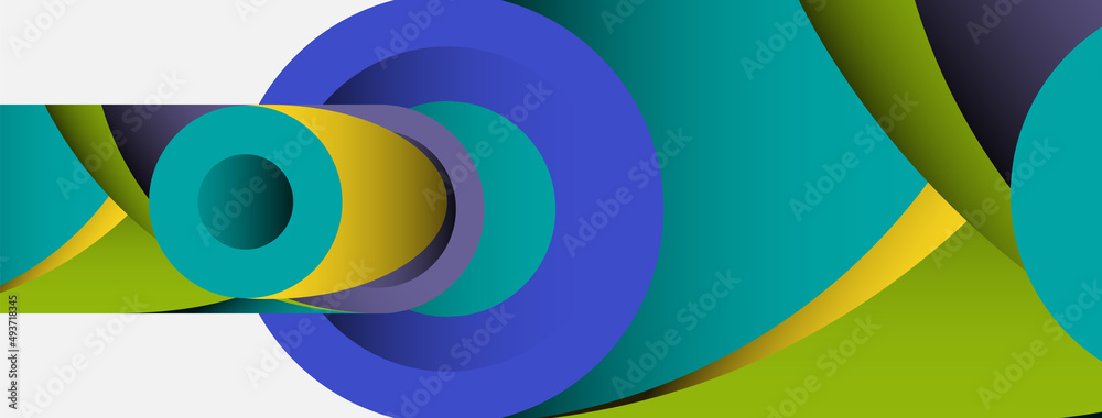 Abstract background. Minimal geometric circles and round style shapes with deep shadow effects. Trendy technology business template for wallpaper banner or background Abstract background. Minimal geometric circles and round style shapes with deep shadow effects. Trendy technology business template for wallpaper banner or background