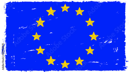 european union flag drawing with crayons