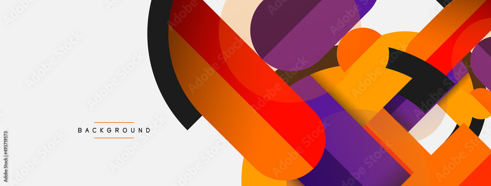 Geometric shapes composition abstract background. Circles lines and rectangles. Vector illustration for wallpaper banner background or landing page Geometric shapes composition abstract background. Circles lines and rectangles. Vector illustration for wallpaper banner background or landing page