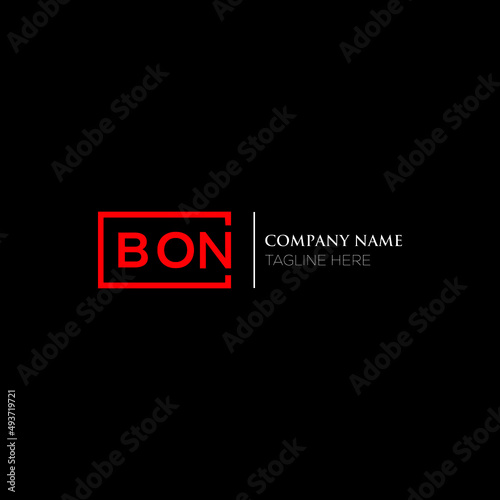BON logo monogram isolated on circle element design template, BON letter logo design on black background. BON creative initials letter logo concept.  BON letter design.