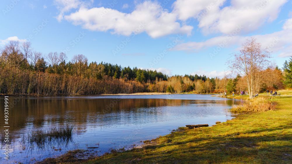 Tranquility on Green Timbers Lake in Surrey, BC, at the threshold of spring. Tranquility on Green Timbers Lake in Surrey, BC, at the threshold of spring.