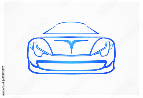 illustration of a car logo. simple luxury logo car in the wold. busines, background, banner, icon ilustration