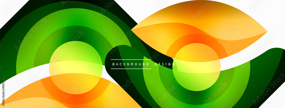 Abstract background with color geometric shapes. Beautiful minimal backdrop with round shapes circles and lines. Geometrical design. Vector illustration Abstract background with color geometric shapes. Beautiful minimal backdrop with round shapes circles and lines. Geometrical design. Vector illustration
