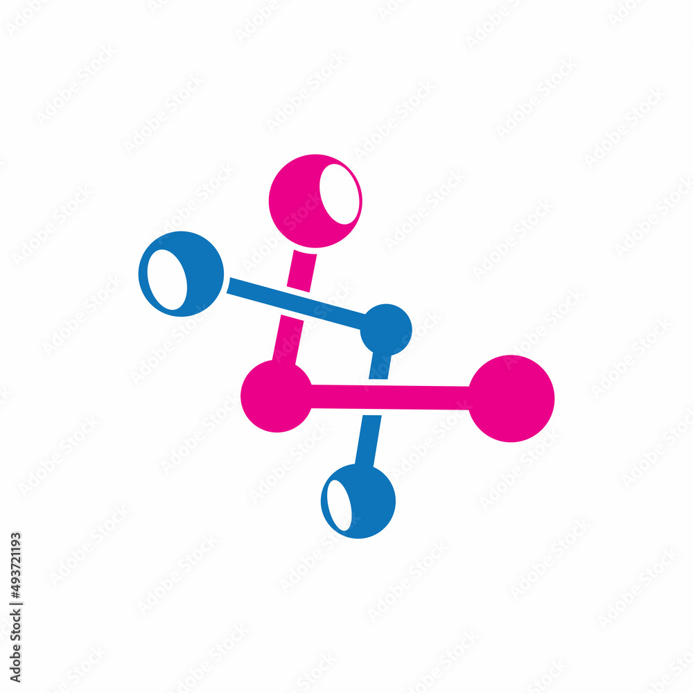 Molecule atom symbol logo template vector icon illustration