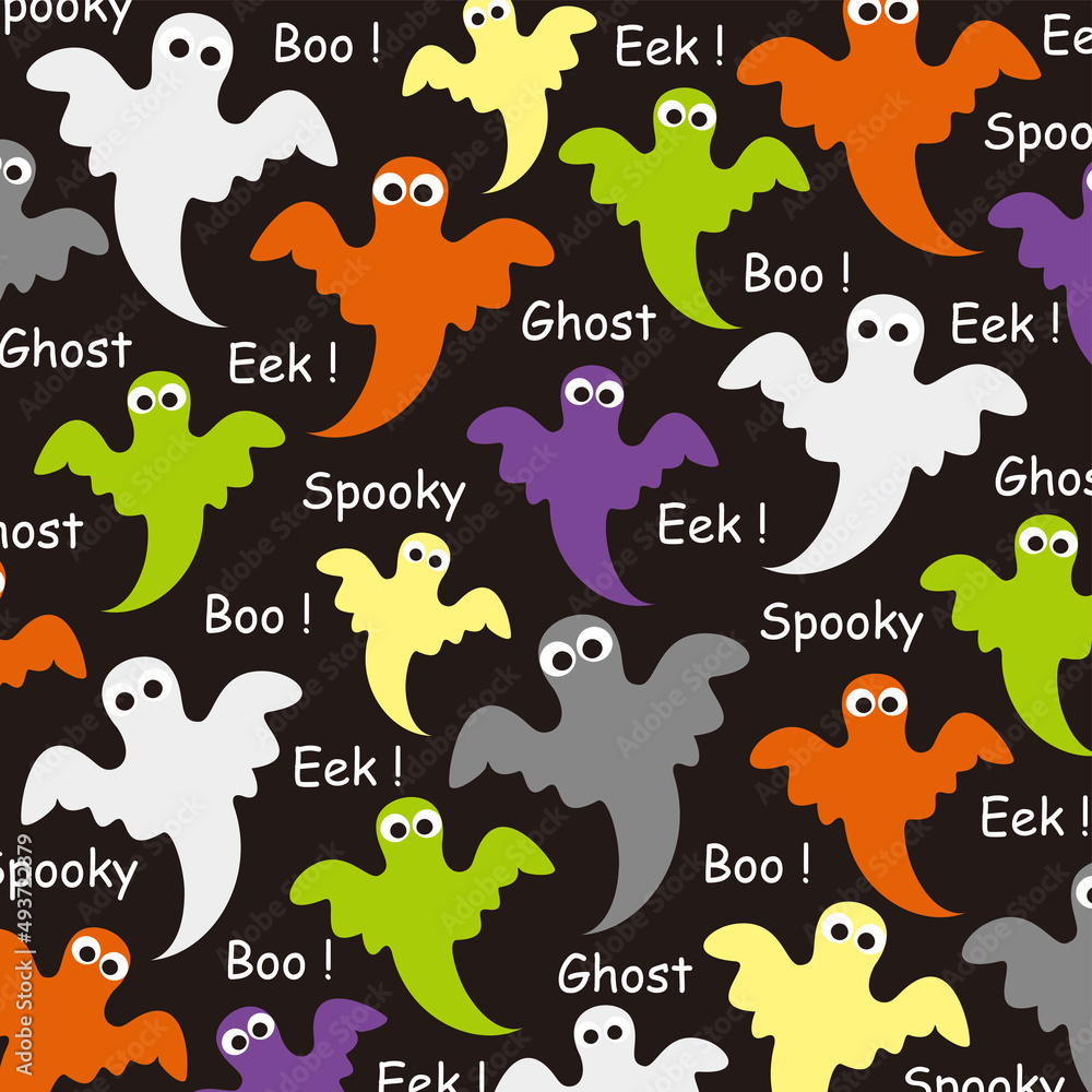 halloween seamless pattern with ghost