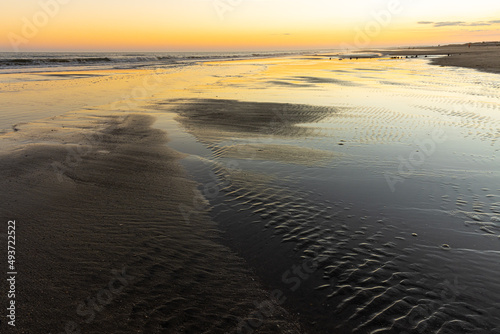 Sunset Over The Tidal Flats of Folly Beach  Folly Island  South Carolina  USA