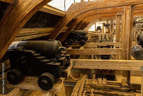 The Cannons Inside of The USS Cairo Gunboat, Vicksburg National Military Park, Vicksburg, Mississippi, USA photo