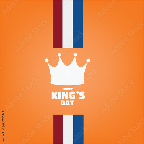 vector graphics of happy kings day good for kings day celebration. flat design. brochure design. flat illustration. Simple and elegant