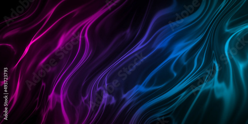 Abstract colorful gradient light fluid wavy dynamic isolated on black background in concept modern, technology